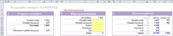 Prosty Budżet Domowy Arkusz Budżetowania Malinowy Excel 5757