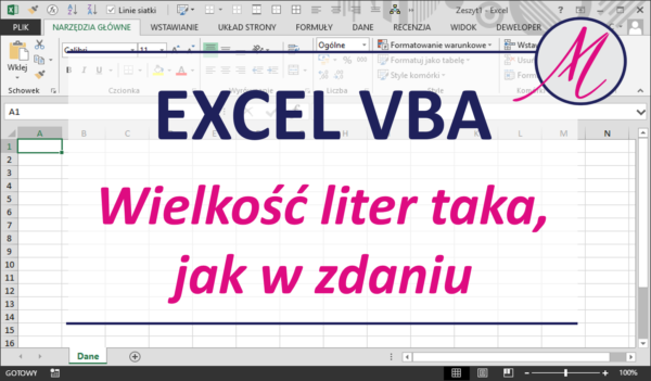 Wielkość Liter Taka Jak W Zdaniu Funkcja Vba Malinowy Excel 3847