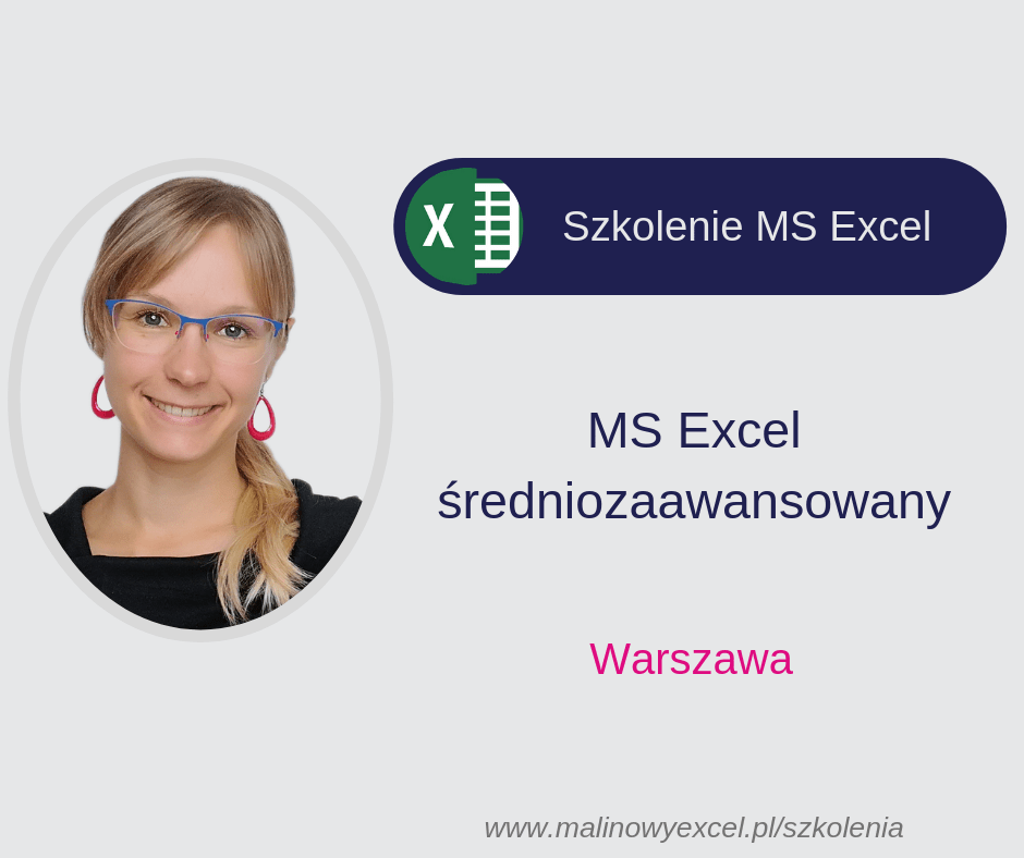 Szkolenie Ms Excel średniozaawansowany Malinowy Excel 0308