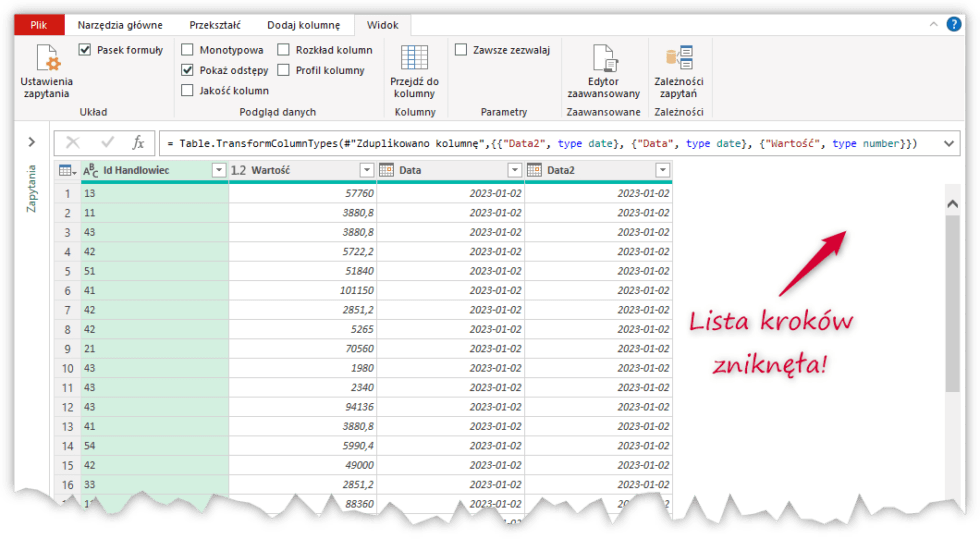 Jak Pokazać Okienko Listy Kroków W Power Query Malinowy Excel 3392